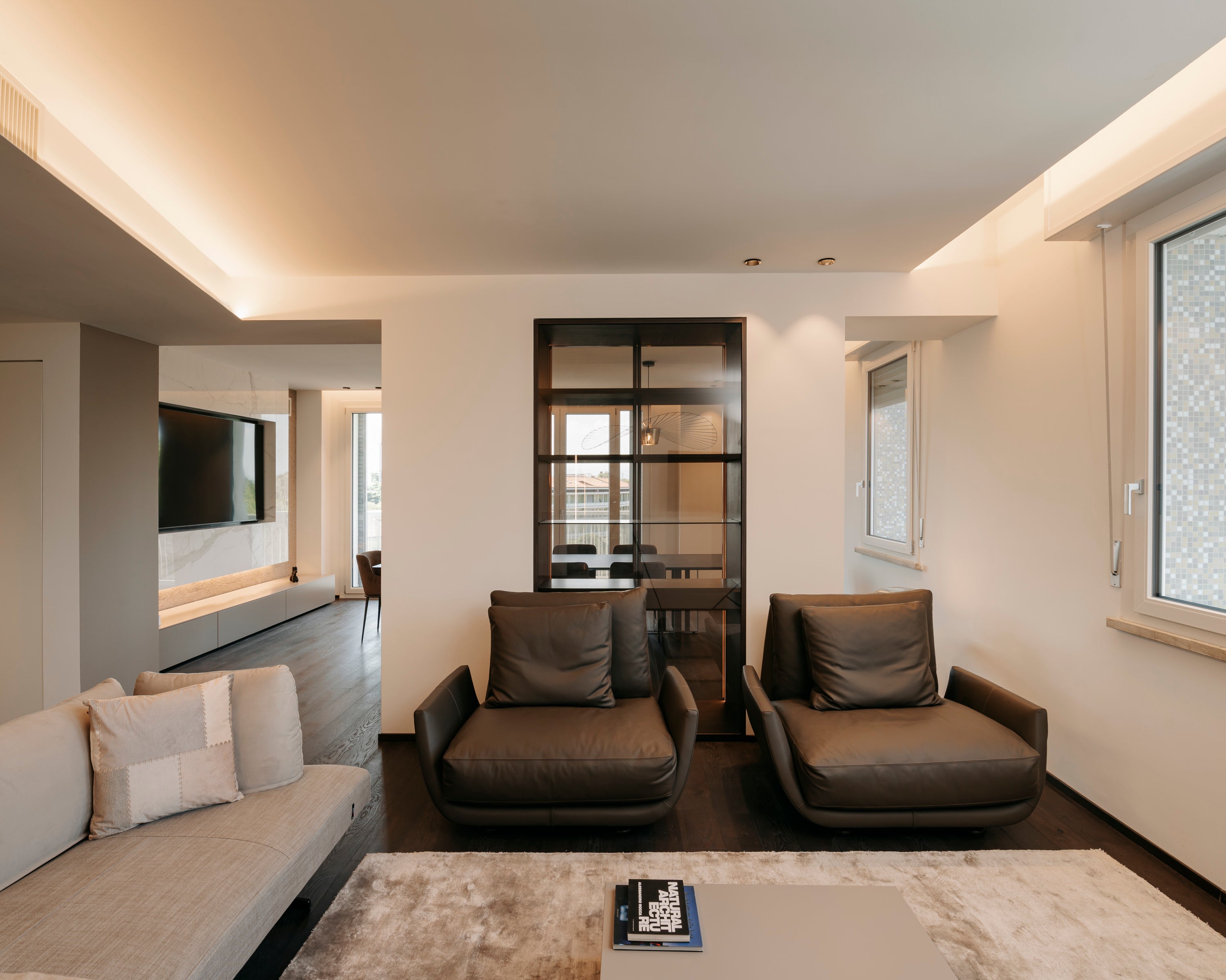 Sala open space in casa moderna